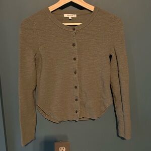 Olive Green Button-Up Cardigan madewell XS